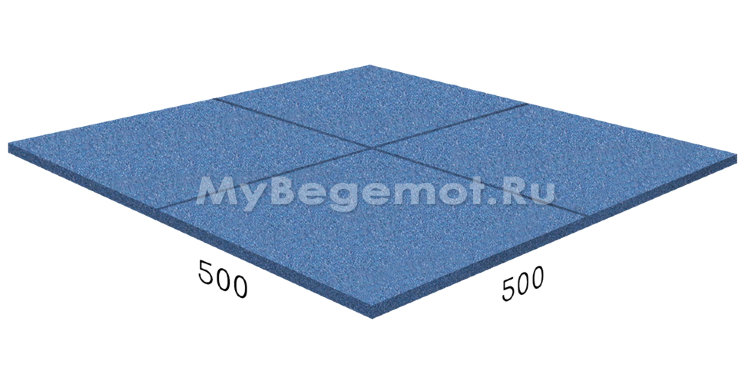 Резиновая плитка RUBBLEX STANDART, 50x50 см, синяя