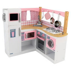 Угловая детская игровая кухня KidKraft Гурман, розовая