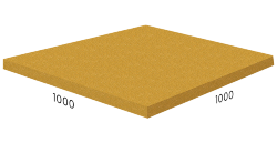 Резиновая плитка M-KORT STANDART, 1000x1000 мм, песочная